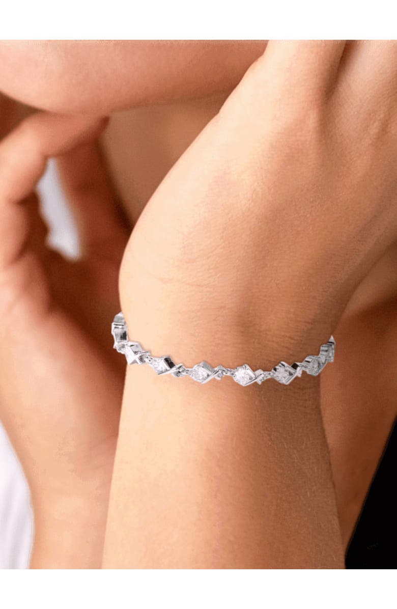 DLORIA XO Tennis Bracelet with Round Cut White Diamond Cubic Zirconia Stones, Alternate, color, 