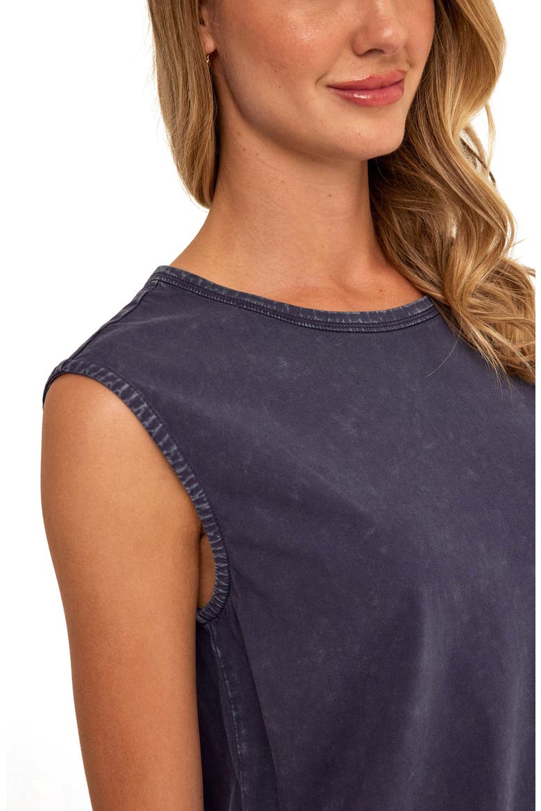 Laela Mineral Wash Banded Waist Cotton Top, Alternate, color, STARGAZER