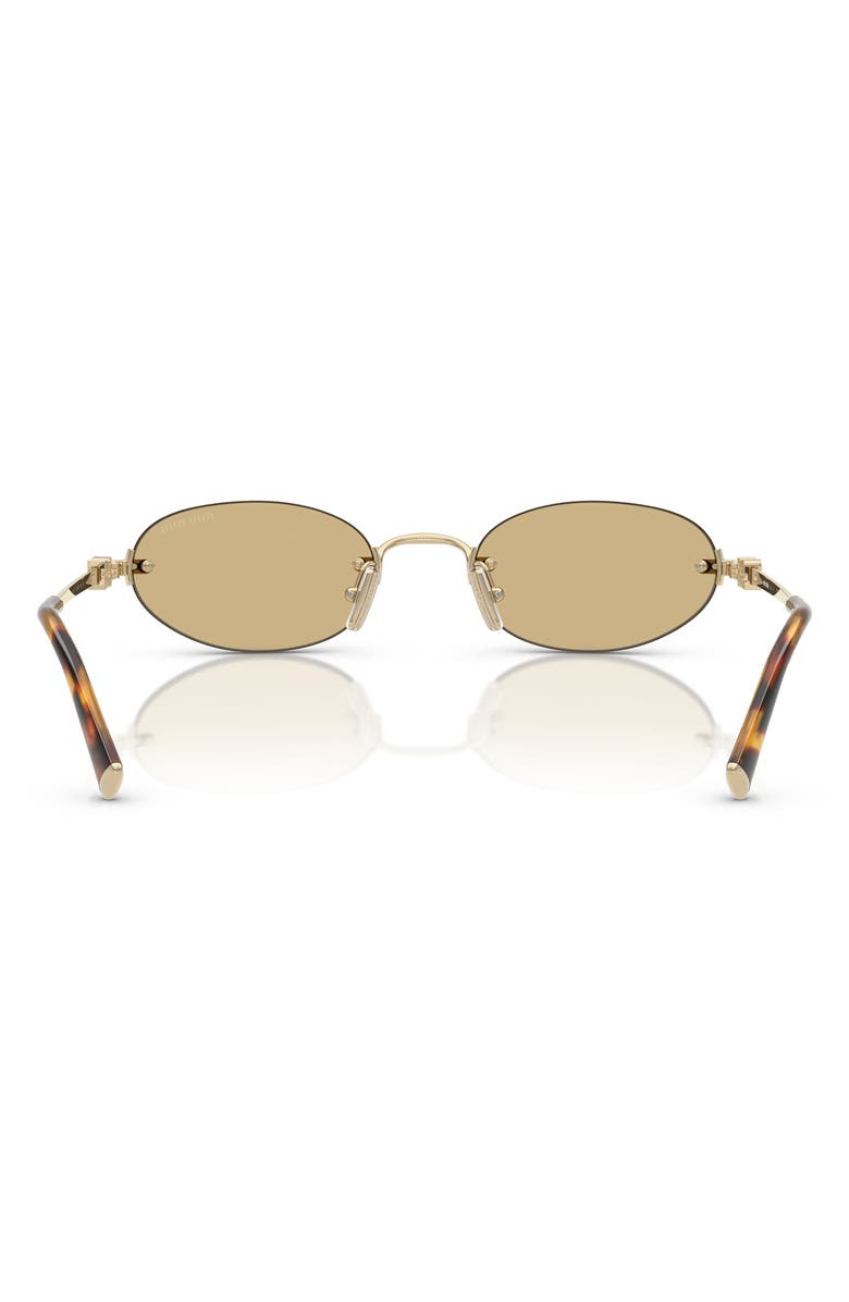 Miu Miu 51mm Oval Rimless Sunglasses, Alternate, color, Pale Gold/ Yellow
