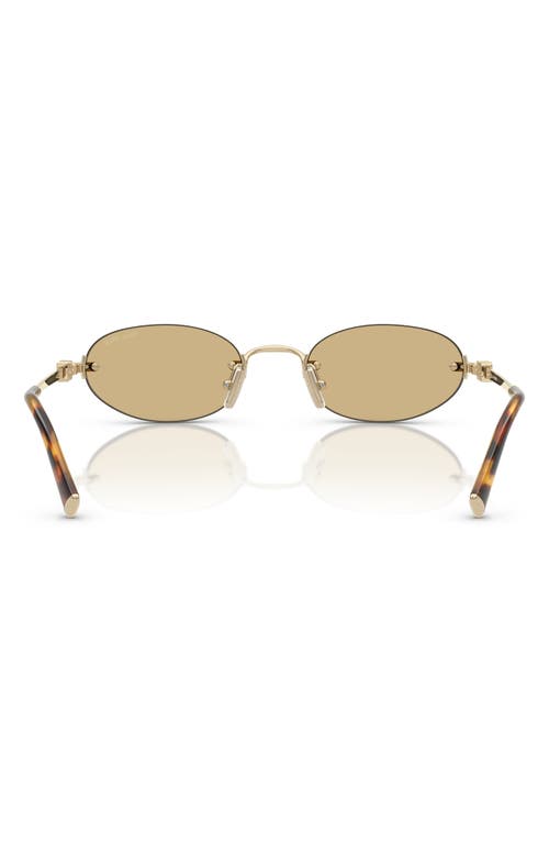 Miu Miu 51mm Oval Rimless Sunglasses In Green
