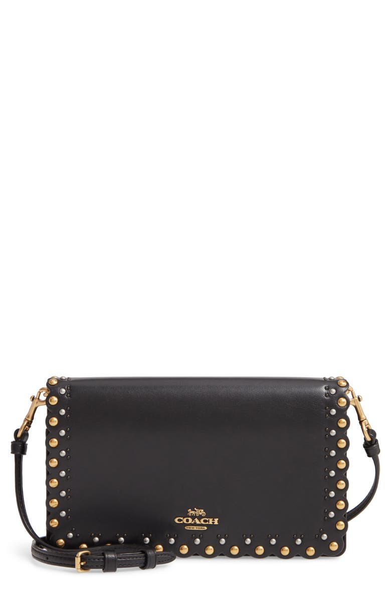 COACH Hayden Scallop Rivets Calfskin Leather Convertible Crossbody Bag, Main, color, 