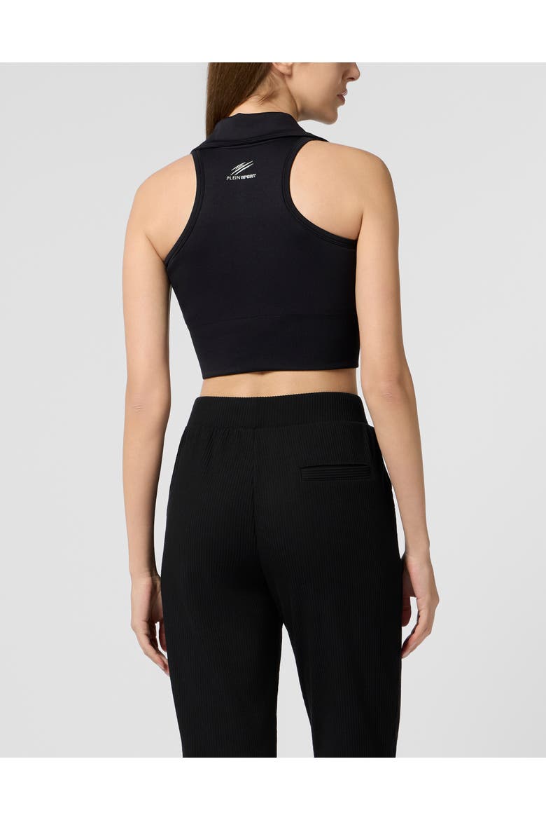 Polo Neck Cropped Top Ps Women, Alternate, color, black