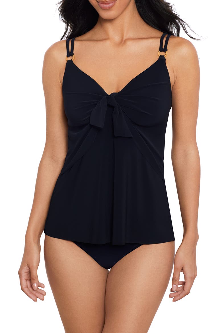 Akikio Obi Tankini Top, Main, color, BLACK