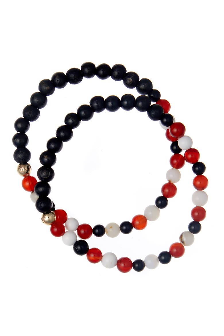 Men's N4 Body Healing Set of 2 Healer's Bracelets, Alternate, color, BLACK