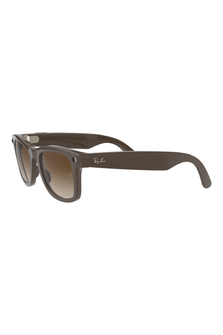 Stories Wayfarer 53mm Smart Glasses, Alternate, color, BROWN/ GRADIENT BROWN