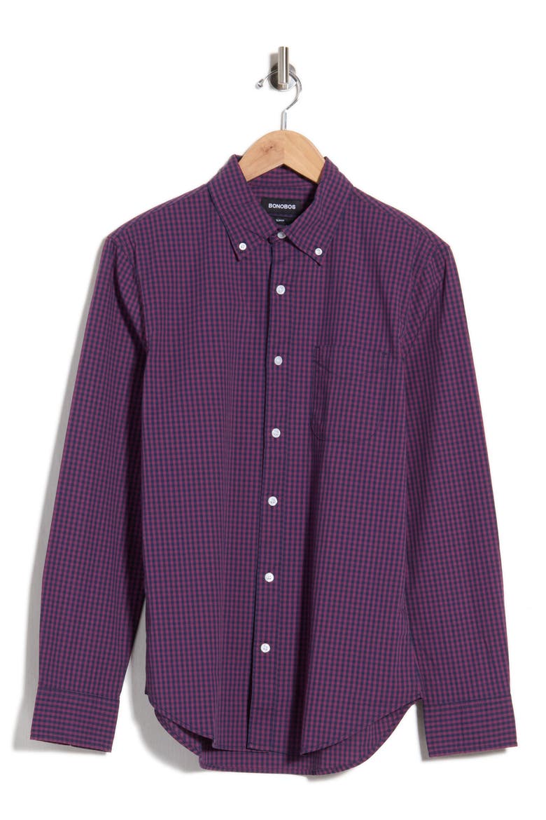 Slim Fit Stretch Cotton Poplin Button-Down Shirt, Main, color, JULES GEO V5 C31