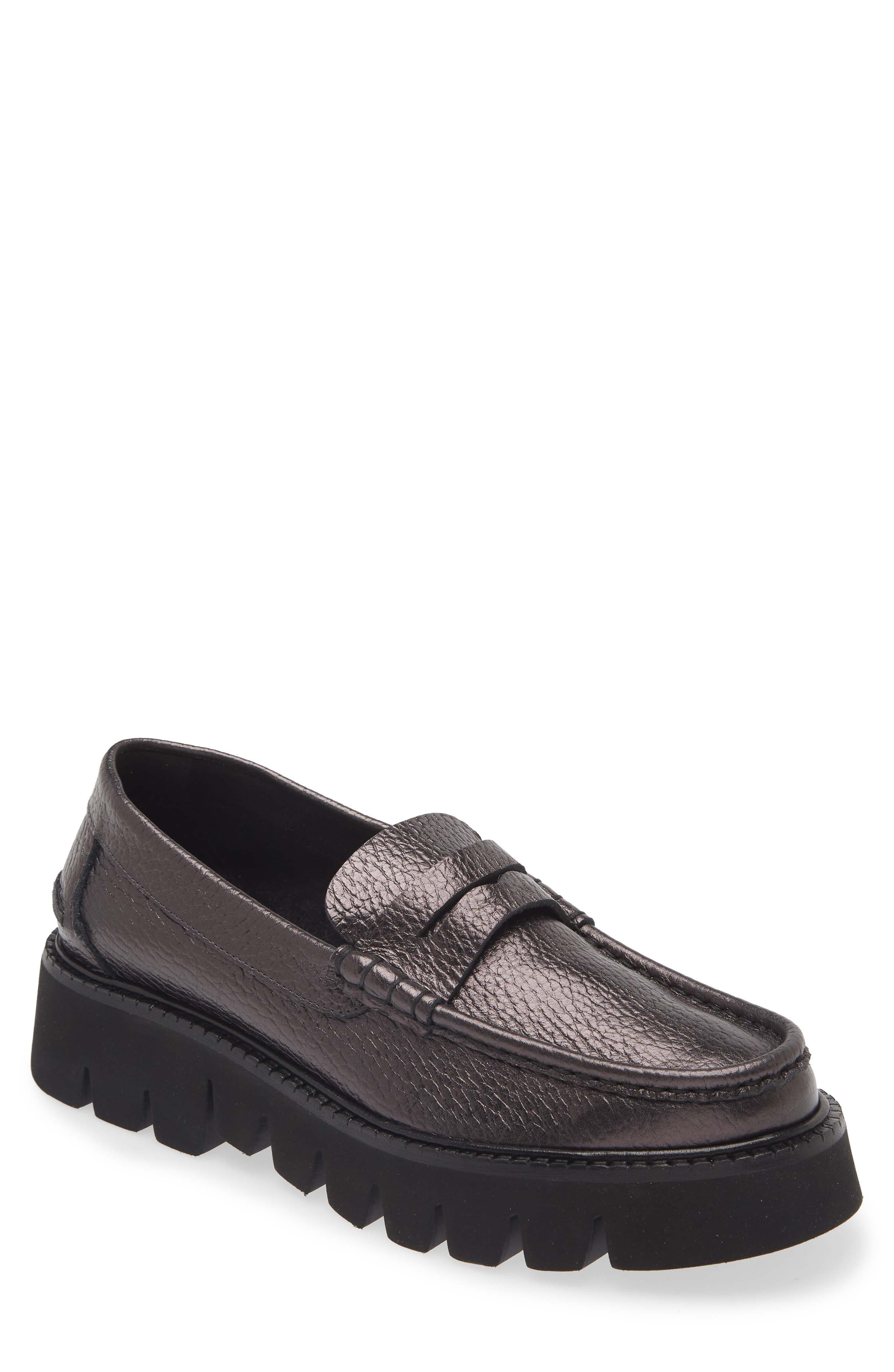 Pedro Garcia Sebas Lug Metallic Penny Loafer, Main, color, 
