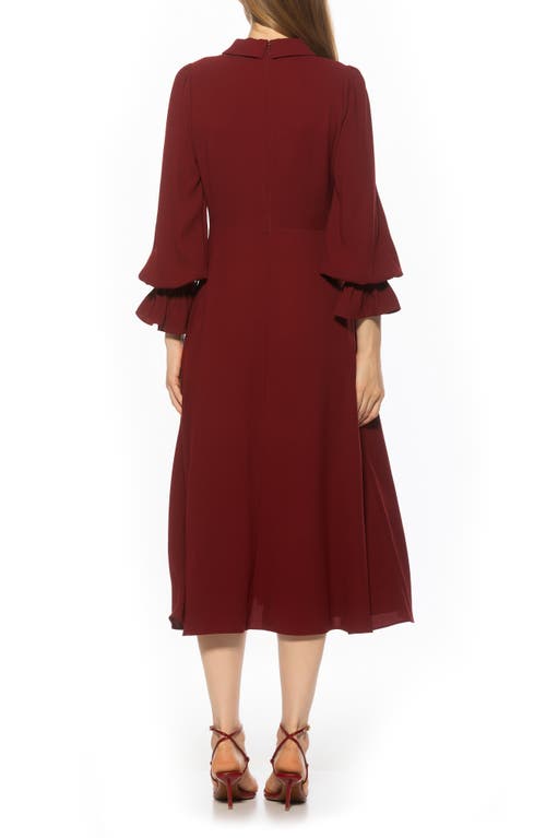 Alexia Admor Lana Fit & Flare Midi Dress In Burgundy