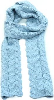 Portolano Chunky Cable Knit Lambswool Blend Scarf