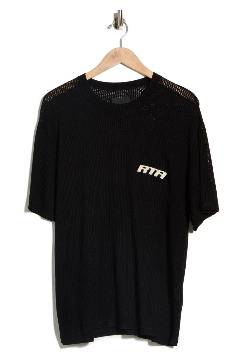 Ian Rib Knit T-Shirt, Alternate, color, BLACK HONEYCOMB