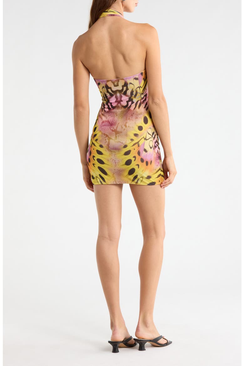 Brylee Butterfly Print Halter Minidress, Alternate, color, MAUVE BUTTERFLY
