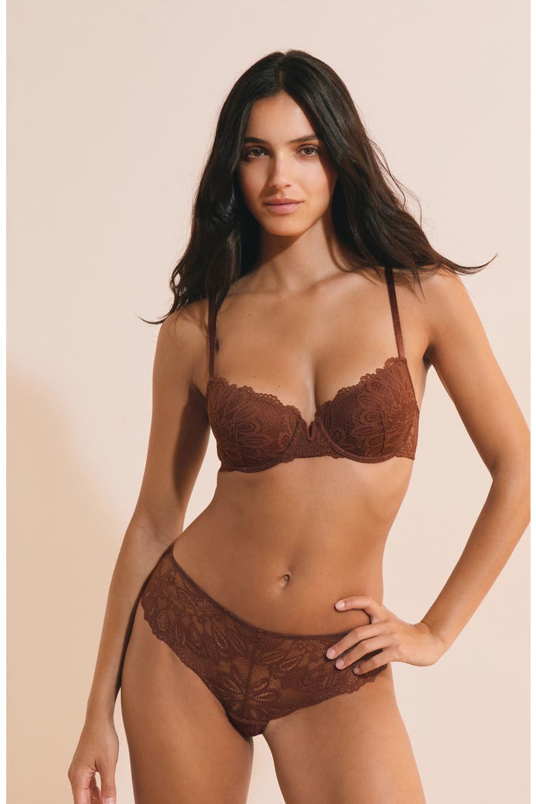 Persienne N°4 Classique Underwire Bra, Alternate, color, BROWN