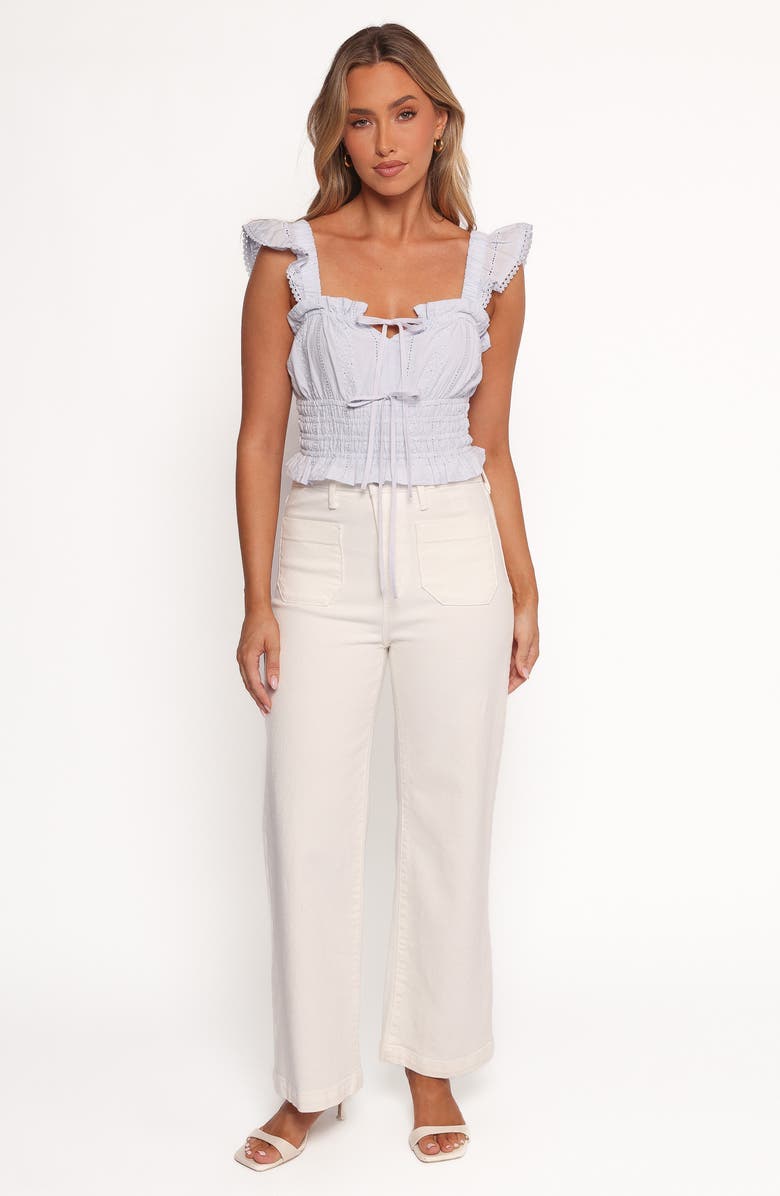 Petal & Pup Giran Ruffle Crop Top, Alternate, color, Cashmere Blue