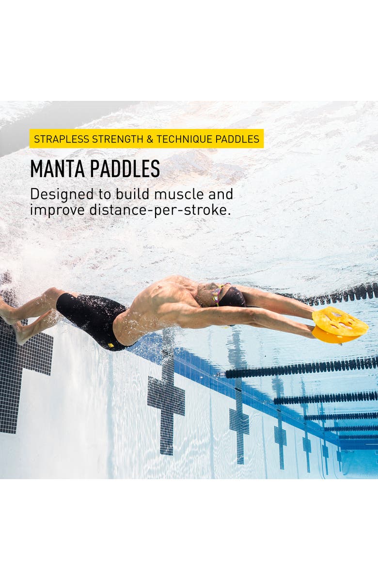 FINIS Manta Swim Training Paddles Strapless Design for Stroke Technique Floating Hand Paddles Build Strength, Alternate, color, Yellow