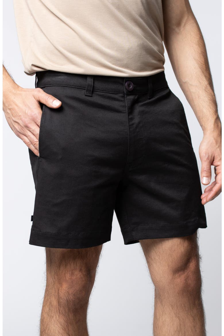 Stretch Cotton Chino Shorts, Alternate, color, Onyx Stout