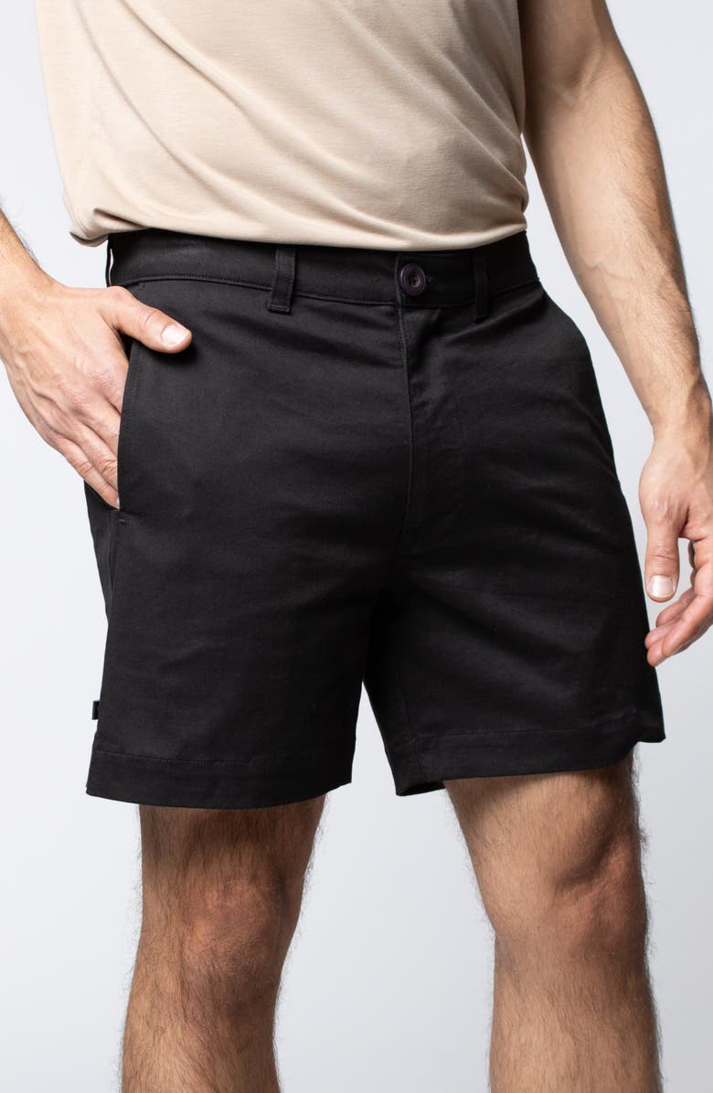 LEISURE LAB Stretch Cotton Chino Shorts, Alternate, color, Onyx Stout
