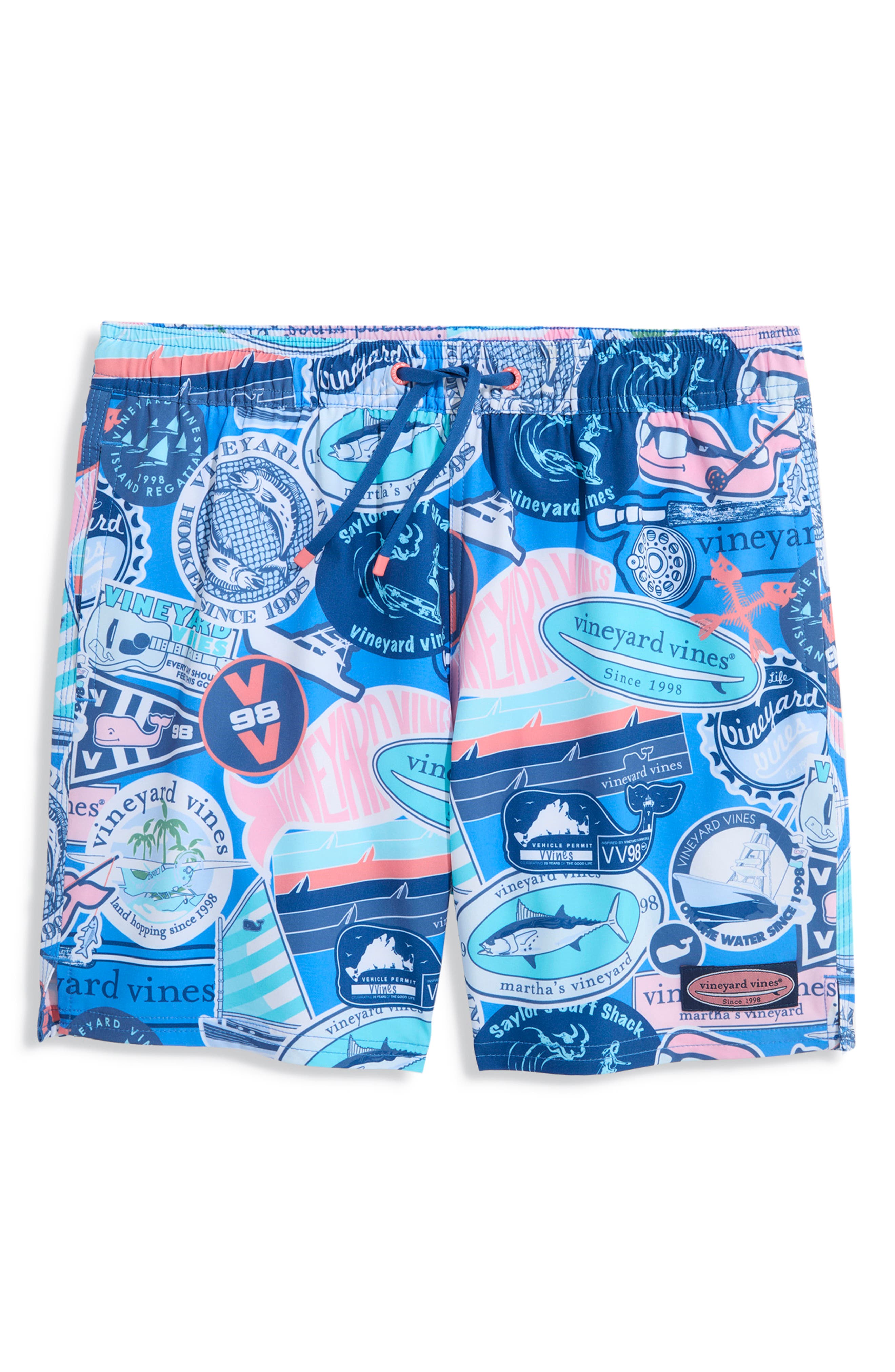 Kids' Chappy Beach Print Swim Trunks