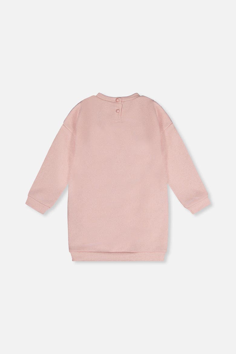 French Terry Sequin Bow Sweatshirt Dress, Alternate, color, Dusty Pink