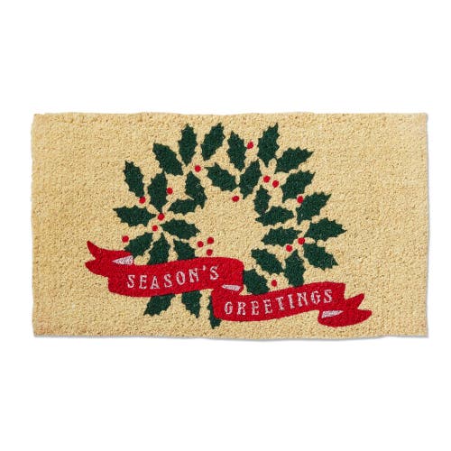 Tag Season's Greetings Coir Door Mat In Multi