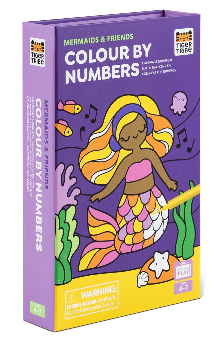 TIGER TRIBE Mermaid Color By Numbers Set, Main, color, Multi