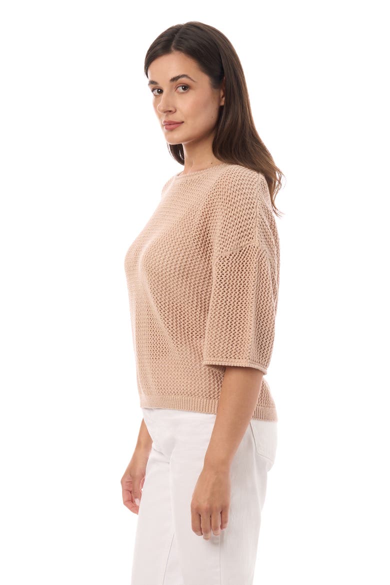 Mesh Elbow Sleeve Sweater, Alternate, color, Desert Rose