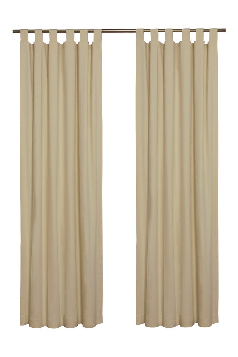 Set of 2 Cotton Curtain Panels, Main, color, KHAKI