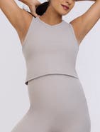 MOTHERHOOD MATERNITY Crew Neck Racerback Cropped Maternity Tank