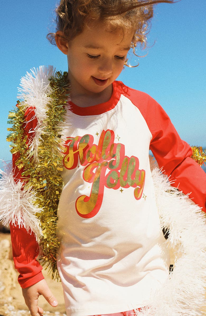 Rock Your Kid Kids' Colorblock Metallic Long Sleeve Cotton Graphic T-Shirt, Alternate, color, Snow Cone