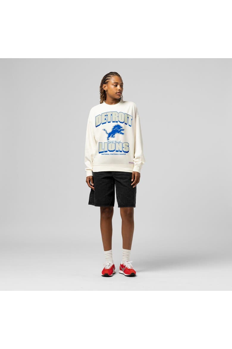 Women's  Mitchell & Ness  Cream Detroit Lions Tonal Arch Sweatshirt, Main, color, Cream