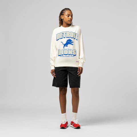 Women's  Mitchell & Ness  Cream Detroit Lions Tonal Arch Sweatshirt
