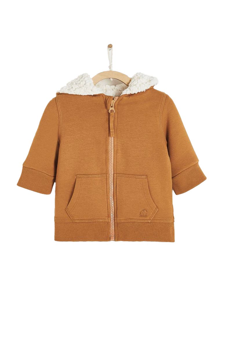 Babycottons Merlin Fleece & Teddy Fleece Hoodie, Main, color, Camel