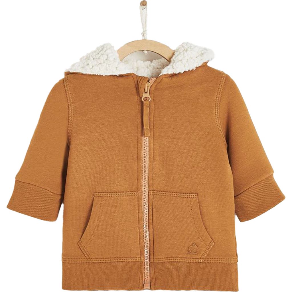 Babycottons Merlin Fleece & Teddy Fleece Hoodie In Camel