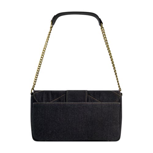 True Religion Denim Brass Hardware Flap In Black