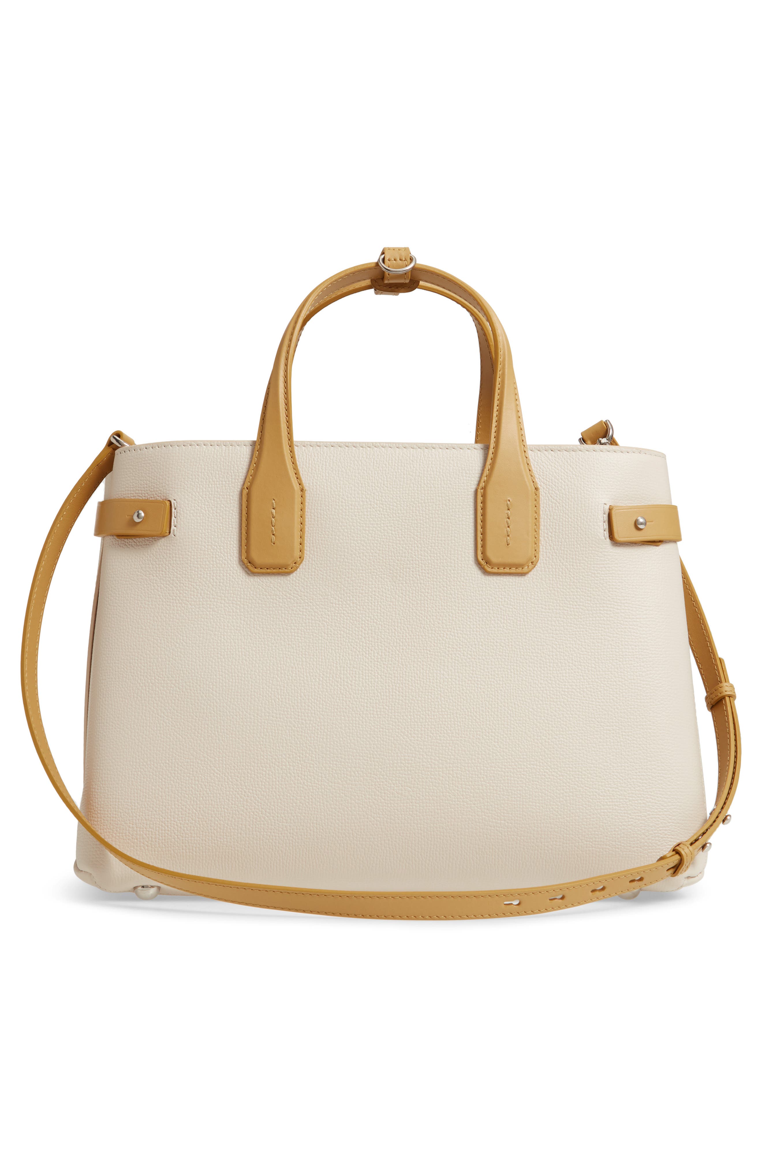 Medium Banner Leather Tote, Alternate, color, LIMESTONE/ CORNFLOWER YELLOW