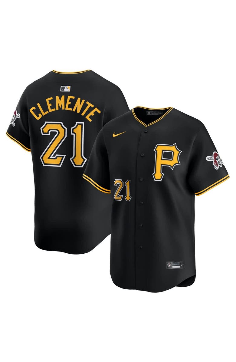 Nike Men's Nike Roberto Clemente Black Pittsburgh Pirates Alternate Limited Jersey, Main, color, Black