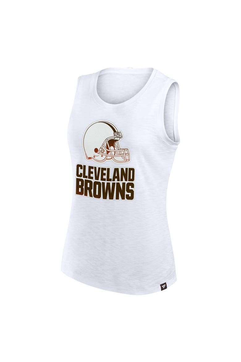 Women's Fanatics  White Cleveland Browns Slub Tank Top, Alternate, color, White