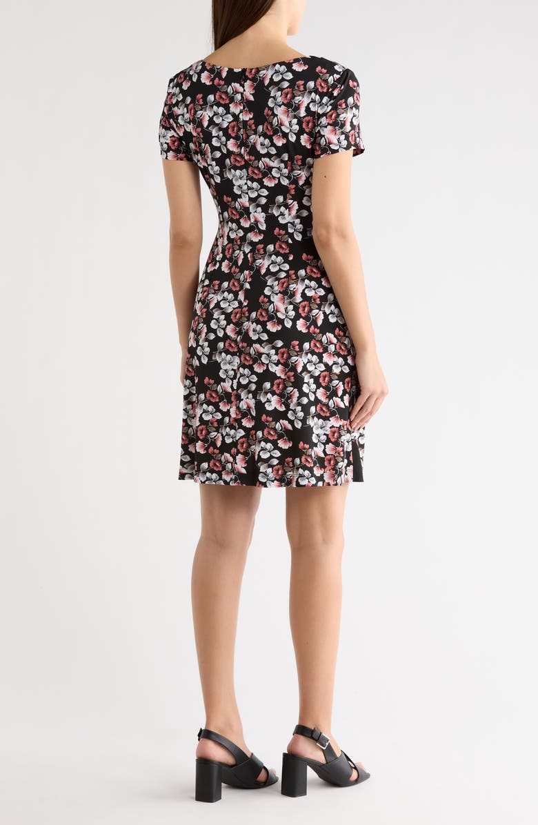 Connected Apparel Print Woven Dress, Alternate, color, Black