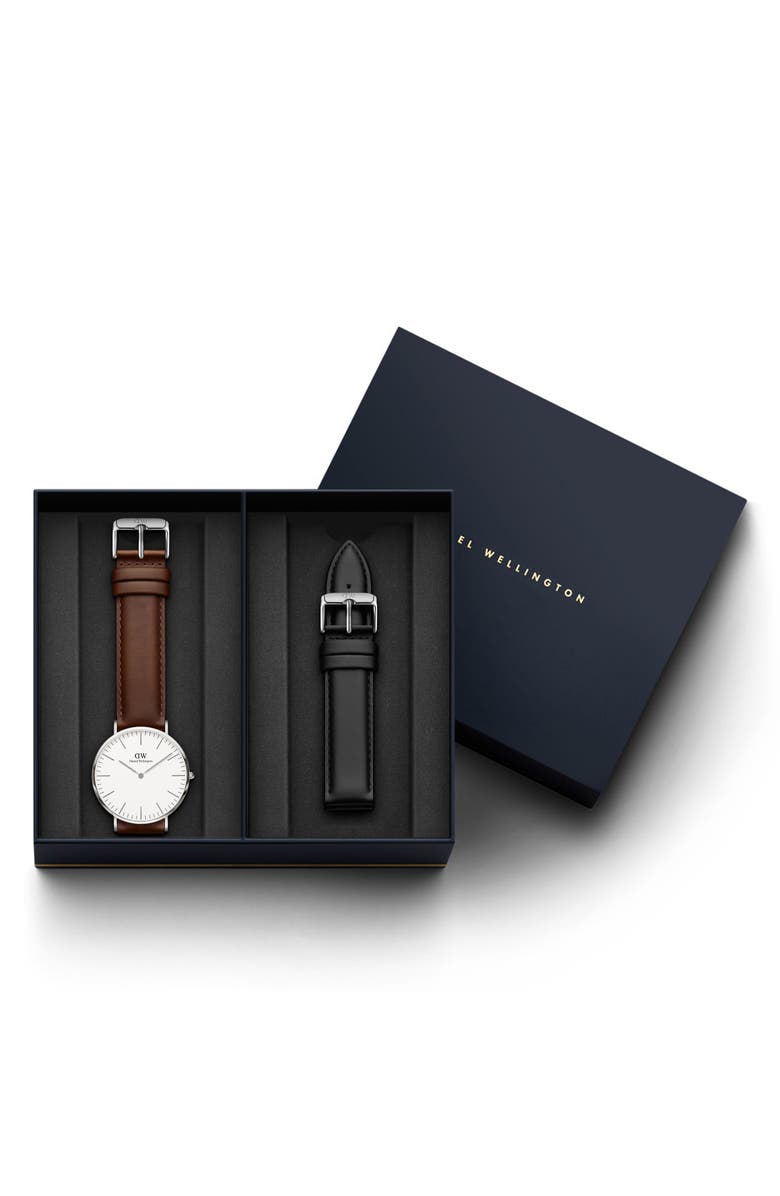 Daniel Wellington Classic St. Mawes Leather Strap Watch, 40mm, Alternate, color,