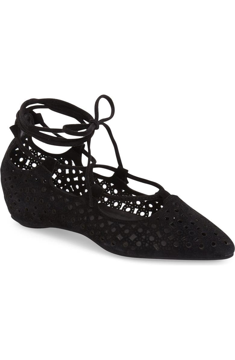 Jeffrey Campbell 'Atsuko' Cutout Lace-Up Flat, Main, color,