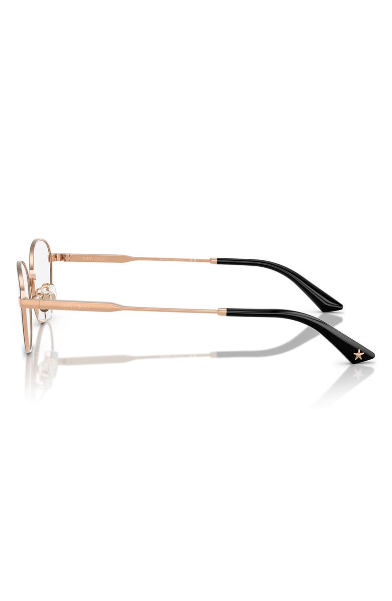 Jimmy Choo 51mm Oval Optical Glasses, Alternate, color, Rose Gold/ Black / Demo Lens