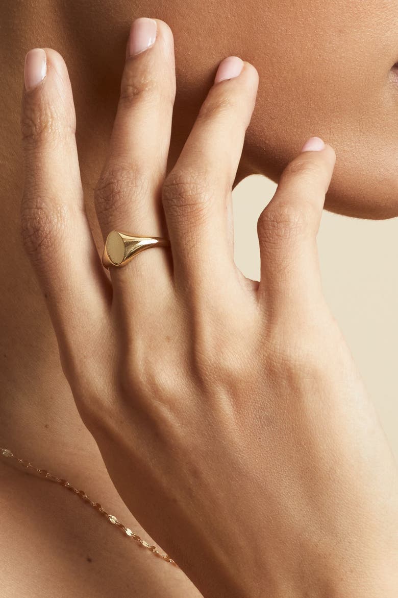 14K Yellow Gold Florence Oval Signet Ring, Alternate, color, Yellow Gold