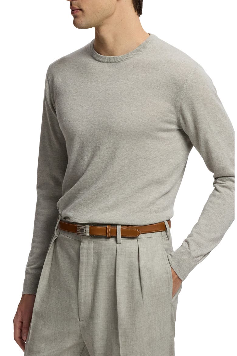 Fine Gauge Cashmere Sweater, Alternate, color, GREY HEATHER