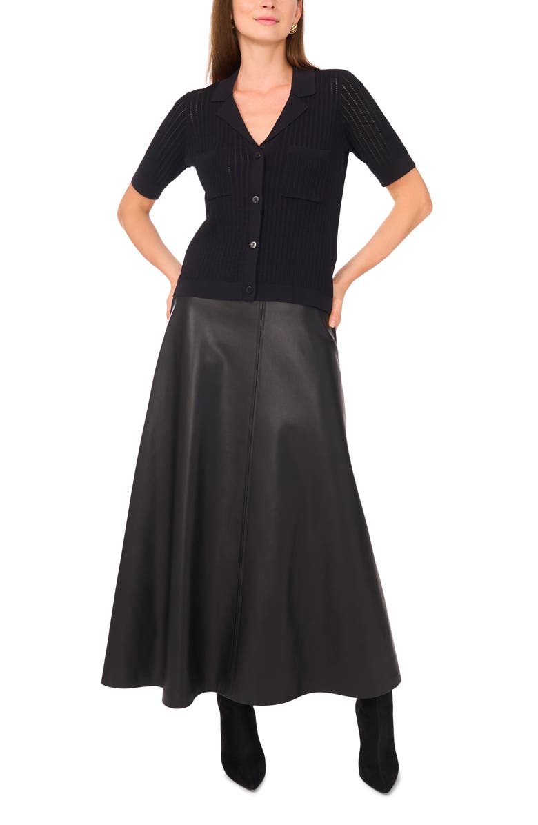 Vince Camuto Pointelle Short Sleeve Sweater, Alternate, color,