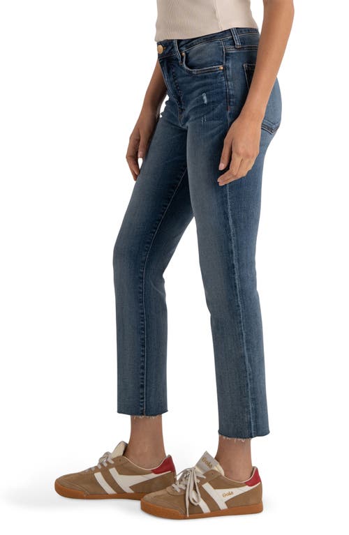 Kut From The Kloth Reese Raw Hem Ankle Slim Straight Leg Jeans In Blue