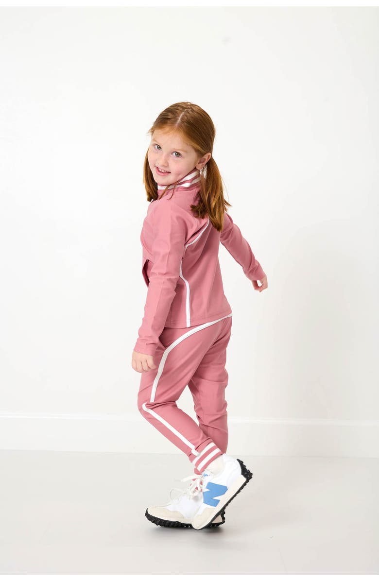 Courtside Kids Girls Retro Half-Zip, Alternate, color, Dusty Pink
