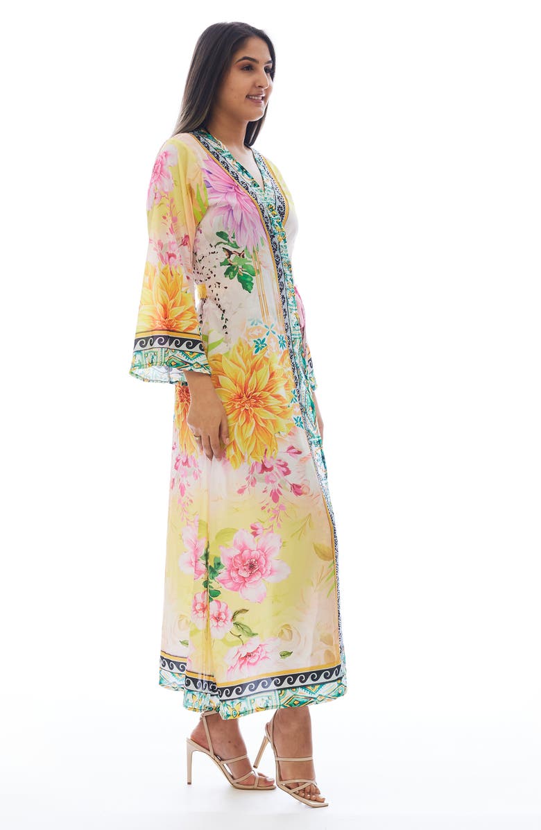 RANEES Floral Duster, Alternate, color, Yellow