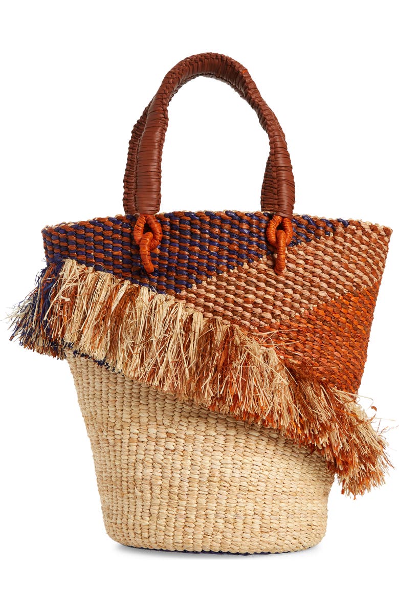 A A K S Tia Ruffle Raffia Bucket Bag, Alternate, color,