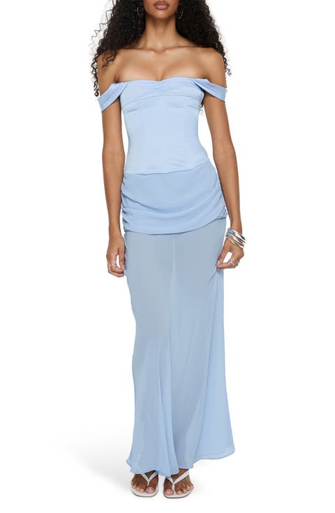 Angiola Off the Shoulder Corset Maxidress