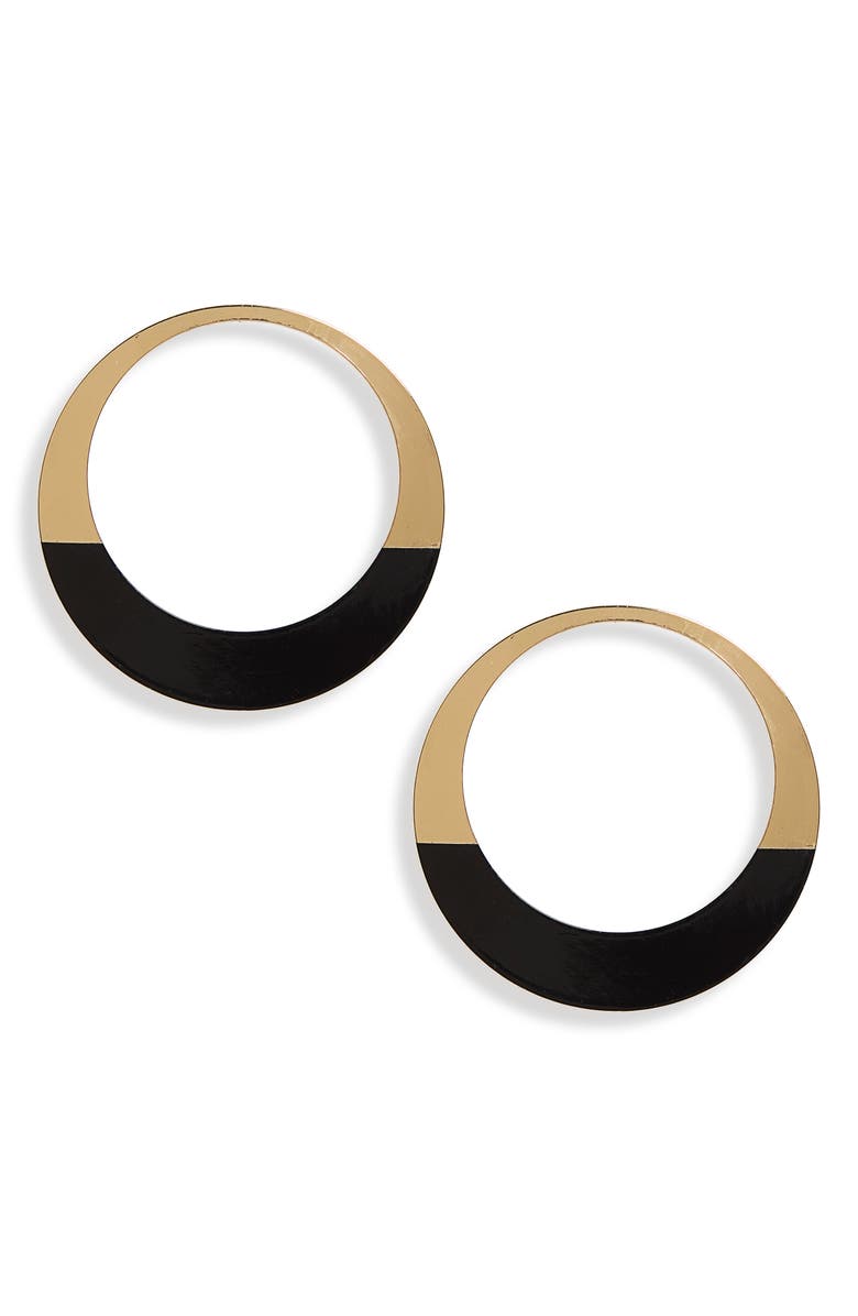 NATASHA Tasha Enameled Hoop Earrings, Main, color,