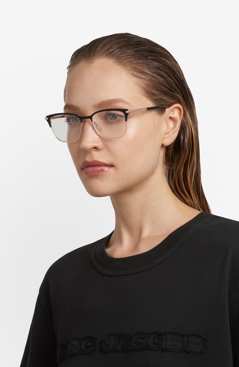 Marc Jacobs 53mm Cat Eye Optical Glasses, Alternate, color, 